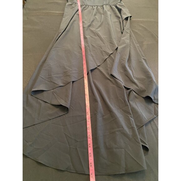 Halara Breezeful Spaghetti Strap Dress Womens Black Built in Bra Dry Hi Low Sz L - Picture 7 of 8